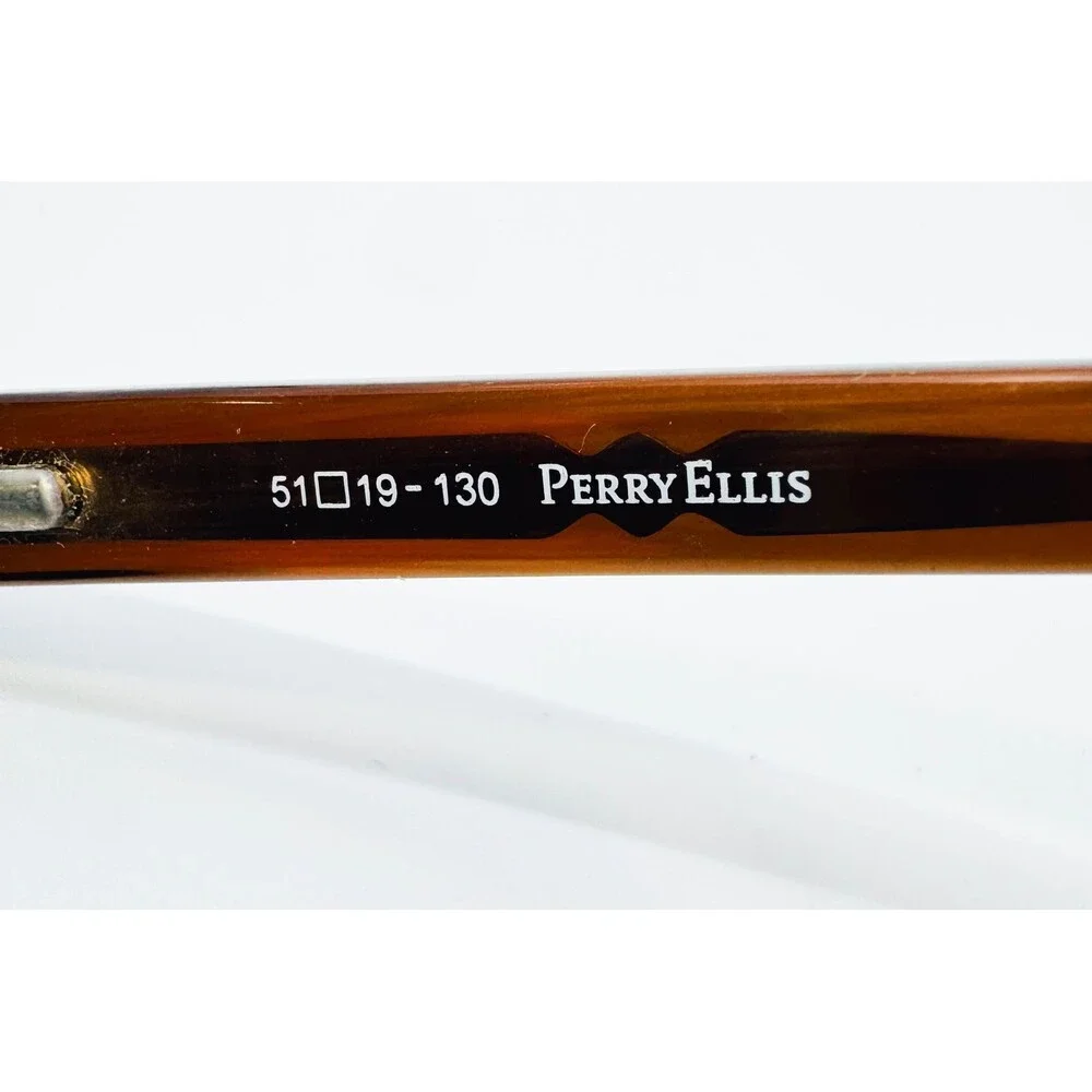 Perry Ellis Eyeglasses Men Brown Half Rim PE-890-3 Rectangle 51-19-130